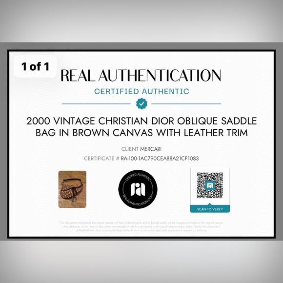 2000 Vintage Christian Dior Oblique Saddle Bag in brown canvas with leather trim - Picture 16 of 16